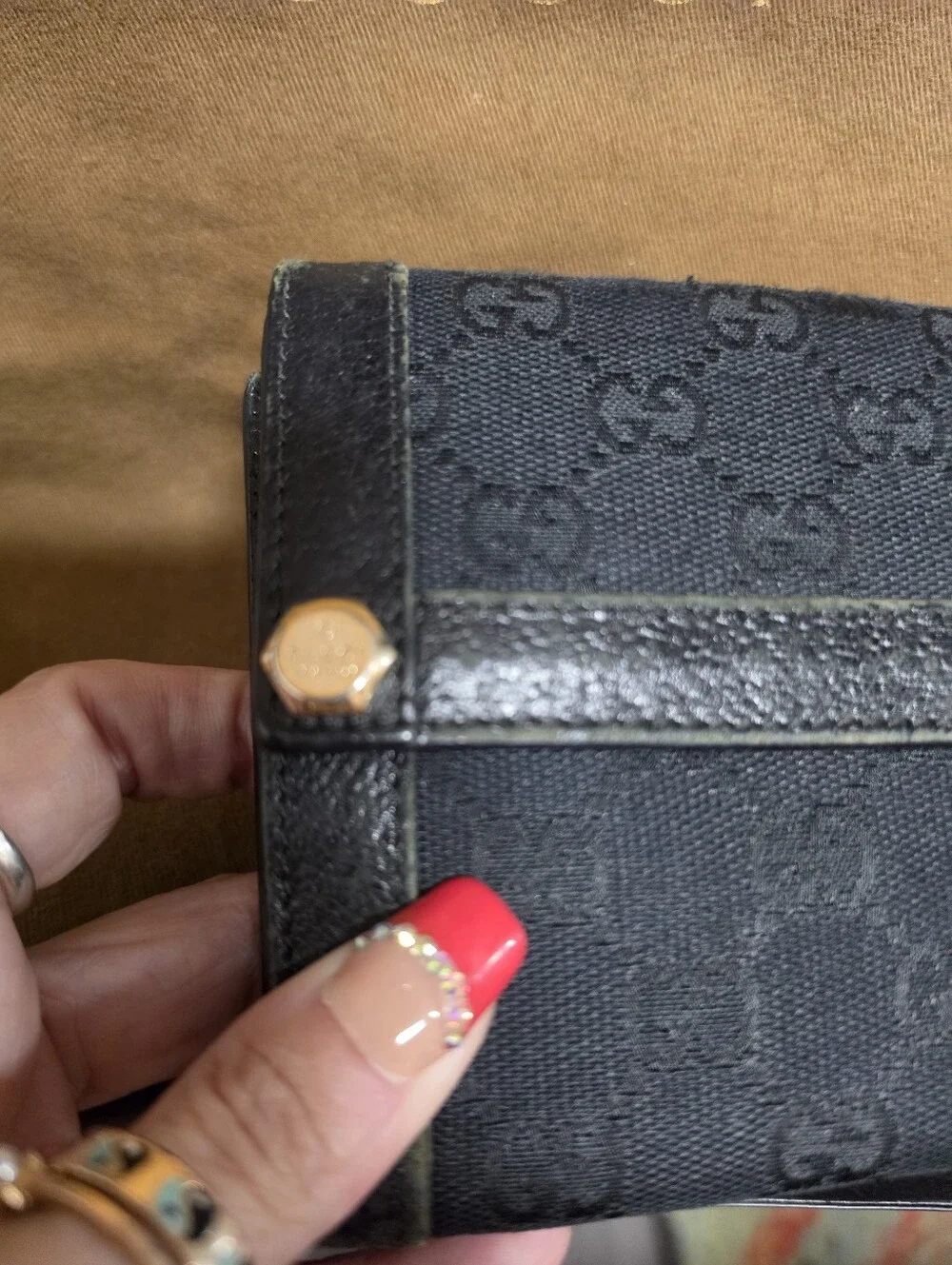 Vintage Gucci GG Monogram Canvas Compact Wallet